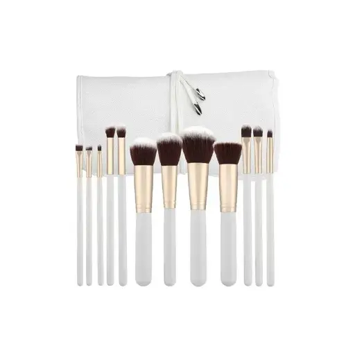 Σετ Πινέλα Μακιγιάζ Kabuki Άσπρο 12τμχ